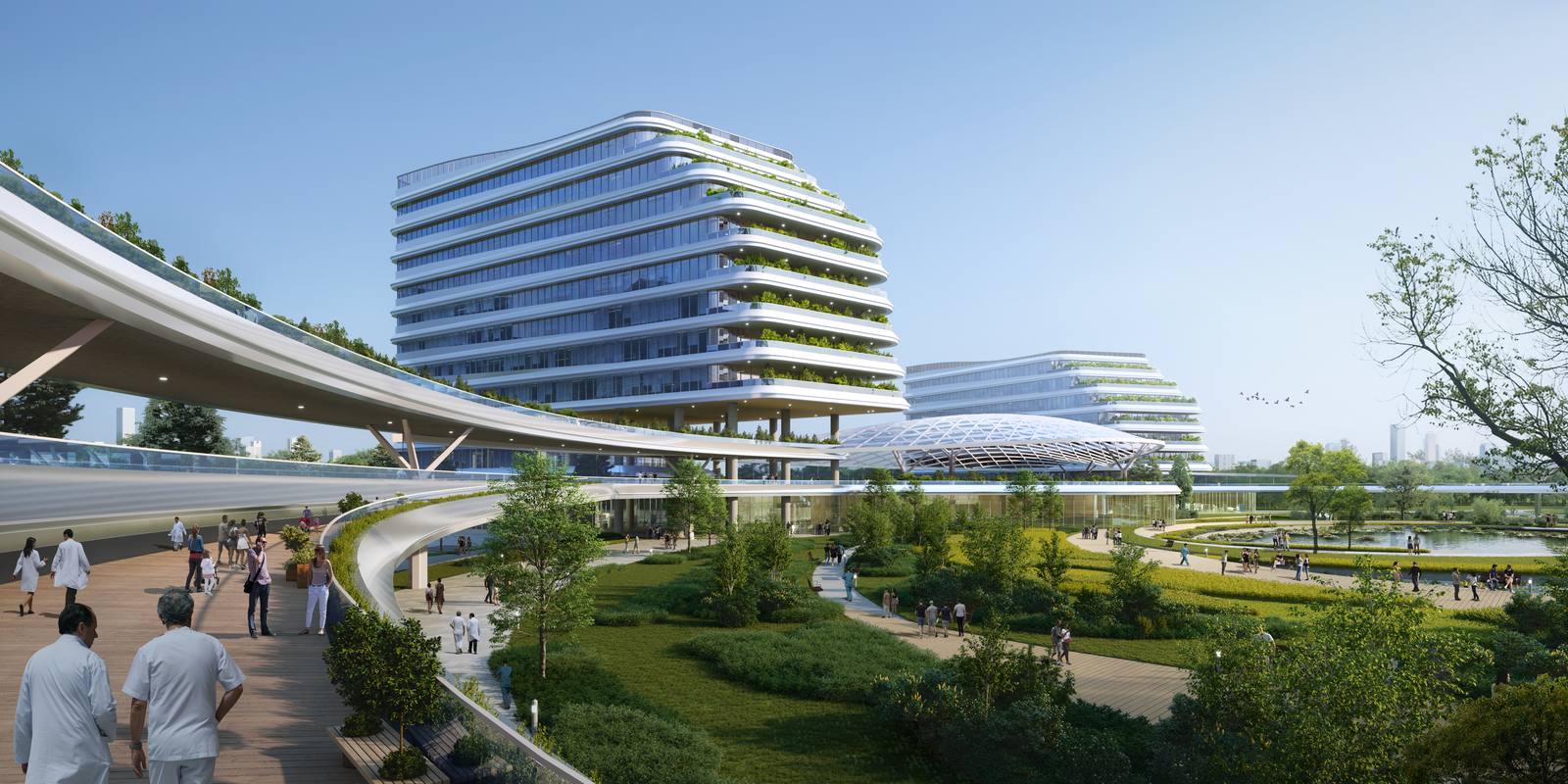 Dongguan Binhai Bay Hospital building perspective