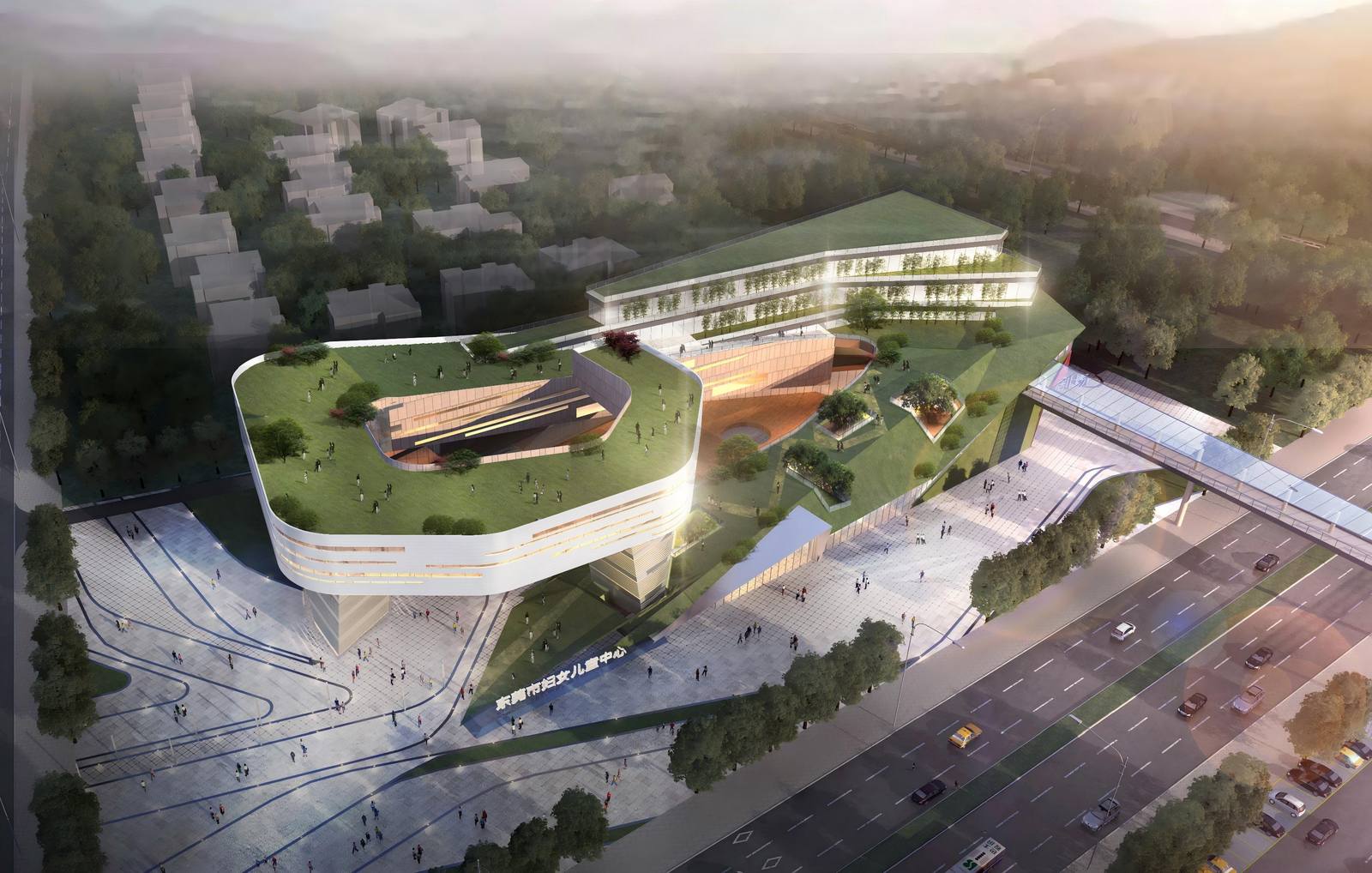 Dongguan Maternal and Child Activity Center aerial rendering