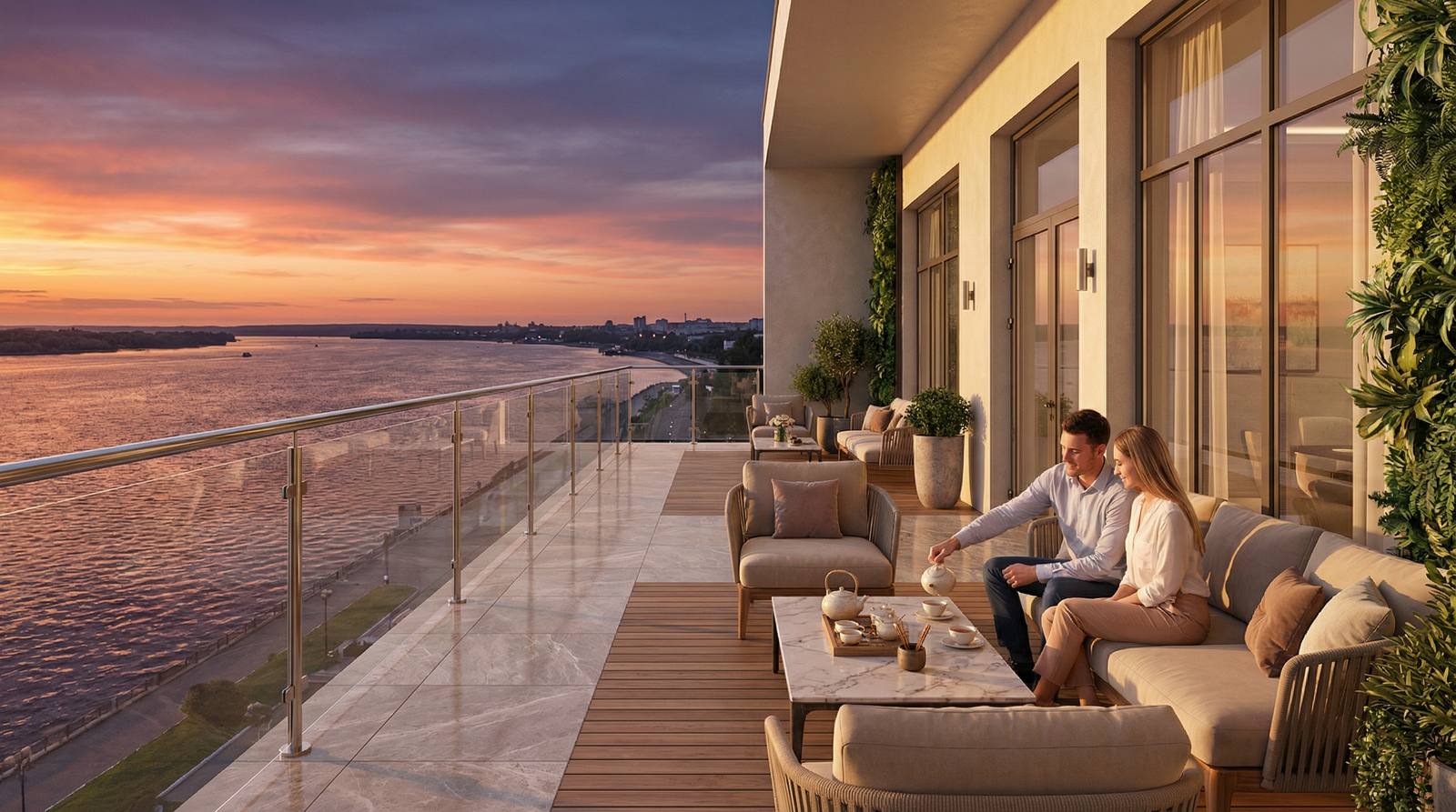 Komsomolsk-on-Amur hotel riverside balcony rendering