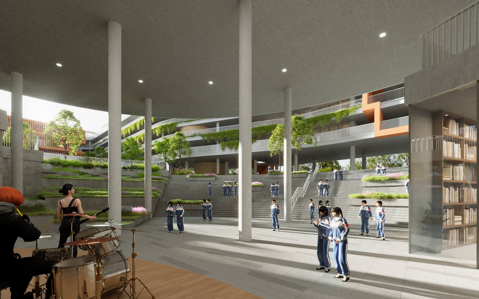 Tangxia Future School aerial view