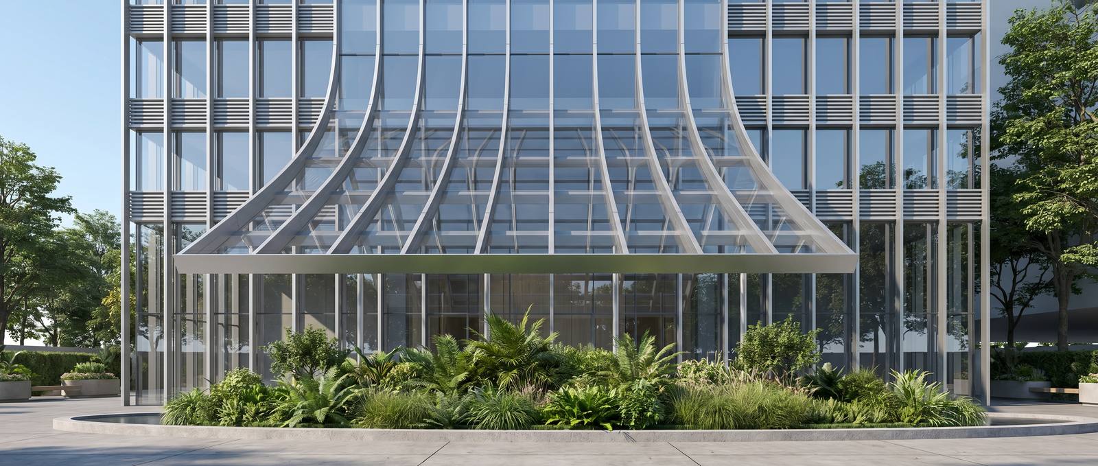 Victoria Island office building entrance facade study