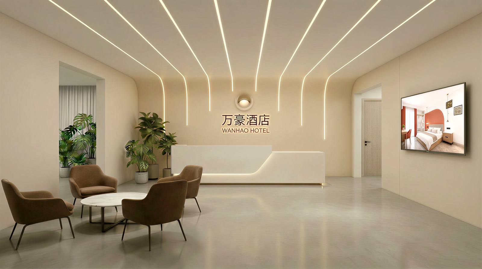 Wanhao Hotel renovated reception interior